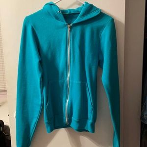 Authentic American Apparel Teal Zip-up Hoodie